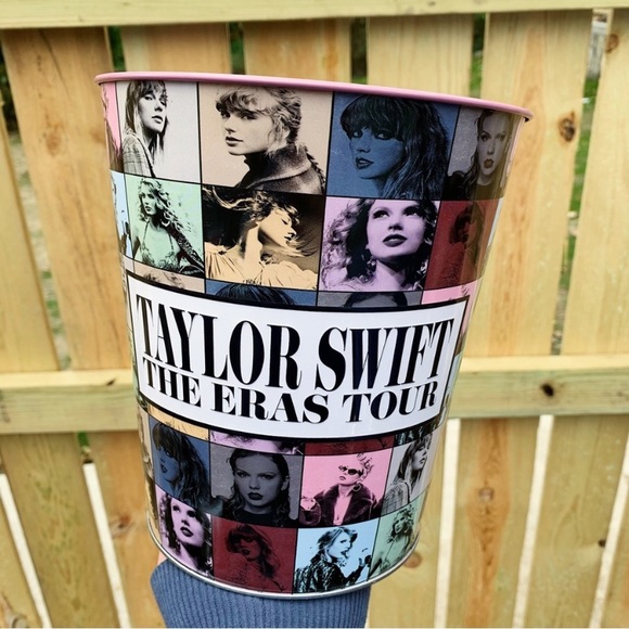 Taylor Swift The Eras Tour Movie Pink Popcorn Metal Tin Bucket AMC Exclusive NEW - Picture 3 of 5